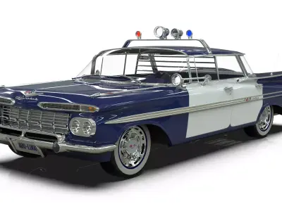 1959 Chevrolet Impala Police Patrol Low-poly 3D model