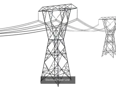 Electrical Power Line collection 3D Model Pack