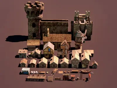 Medieval Asset Pack Low-poly 3D model