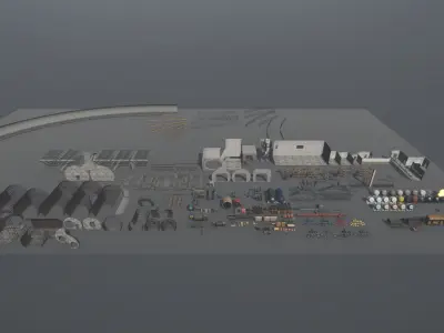 Modular Subway Tunnels for Unity Low-poly 3D model