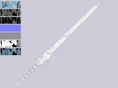 Ice blade Low-poly 3D model