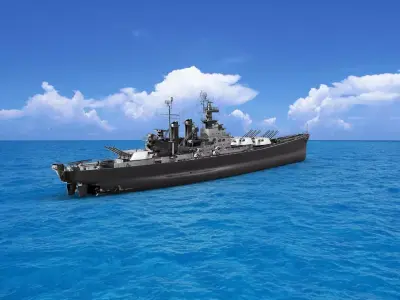 USS battleship 3D print model