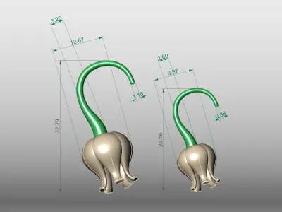 A Part of Lily Of The Valley Flower CAD Design 3D print model