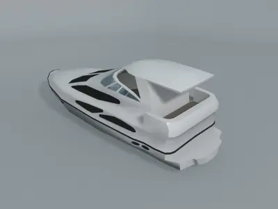 Motor Cruiser Boat 1 LOWEST Low-poly 3D model