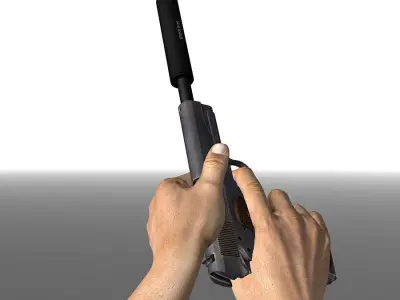 3DRT - Modern Firearms Animated - M1911 Pistol  Low-poly 3D model