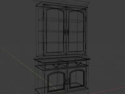 Victorian Cupboard Low-poly 3D model