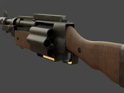 revolver shotgun Low-poly 3D model
