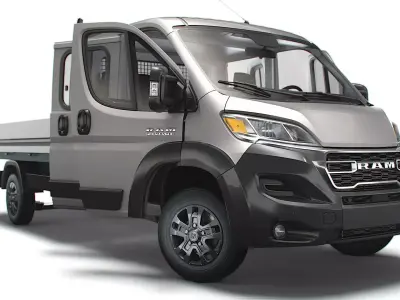RAM Promaster Crew Cab Truck HQInterior 2023 3D model