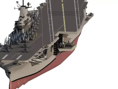 WW2 US NAVY AIRCRAFT CARRIER based on USS Intrepid   3D model