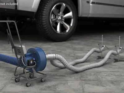 Automotive Blue Exhaust Ventilation System 3D model
