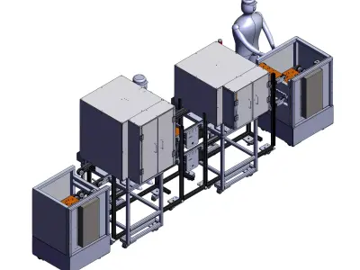 Automated assembly and tightening machine production line 3D model