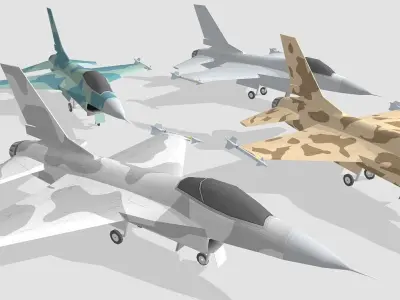 F-16 plane Low-poly 3D model