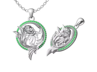 Flower Diamond Pendant Design 3D print model