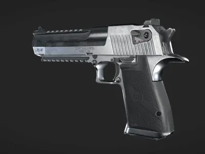 Desert Eagle Low-poly 3D model 6