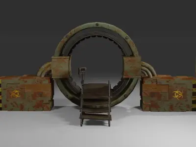 Realistic Old Rusty Portal 3D model
