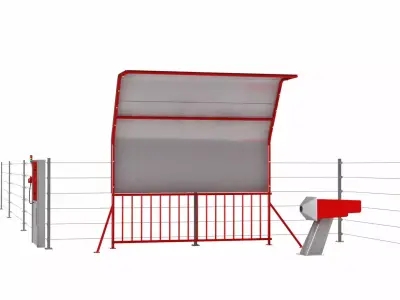 Cow Farm Automatic Feeding Machine Charge Station Low-poly 3D model