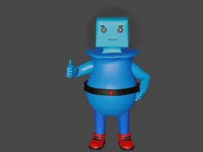 Low poly rigged game ready robot Low-poly 3D model