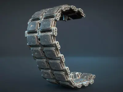 T158 Track for M1 Abrams Tank Low-poly 3D model