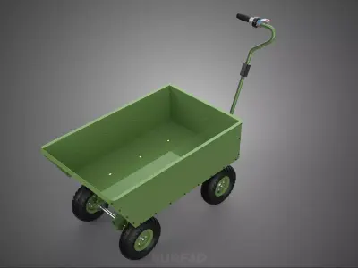 MILITARY ARMY TRANSPORT ELECTRIC HAUL CARRIER CART TROLLEY WAGON 3D model