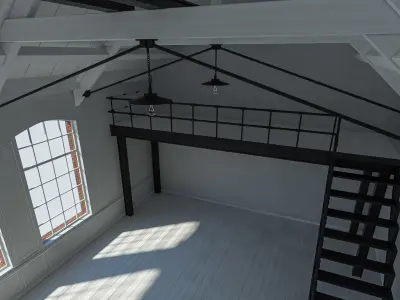 3D Loft interior Scene 3D model