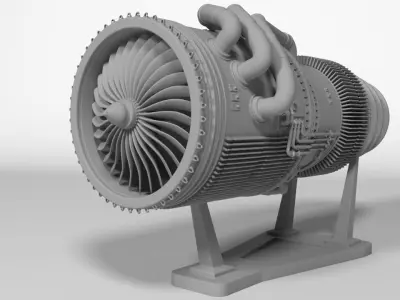 Jet Engine 3D print model by mbelec