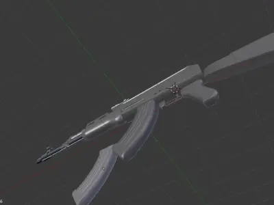 AK-47 ak - rifle Low-poly 3D model shop