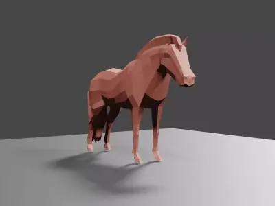 LowPoly Horse pony Low-poly 3D model