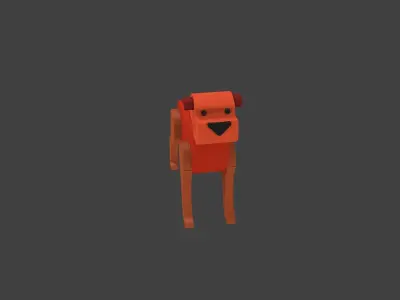 lowpoly of dog 3D model