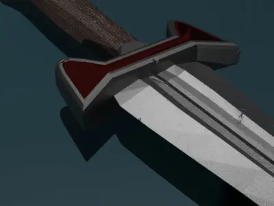 game ready low poly sword Free 3D model buy