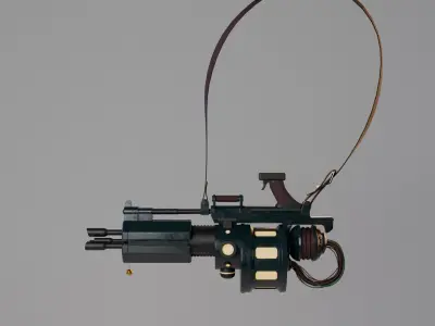 Machinegun Mr Pew Pew Low-poly 3D model