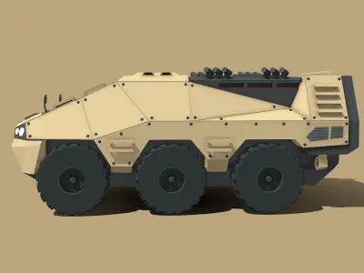 Amphibious APC Lowpoly Low-poly 3D model