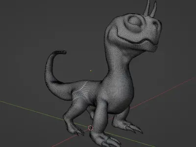 Monster dinosaur with eyes 3D model