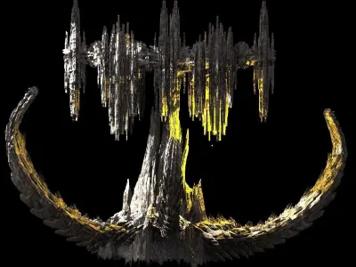 Sci fi Alien Dragon Asteroid rock Kitbash 2 3D model