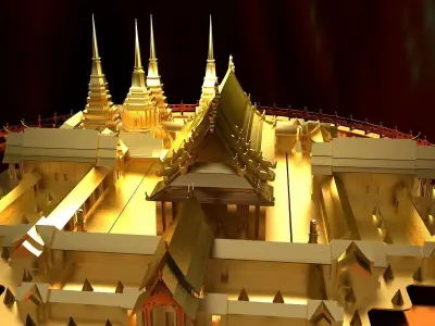 Chinese temple 3D model buy
