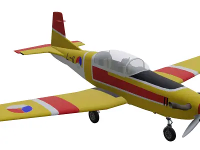 Pilatus PC7 Turbo Trainer Low-poly 3D model