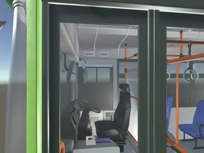 Japanese Public Bus 3D Model - Unity Ready Low-poly 3D model
