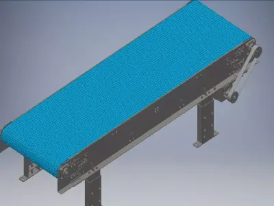 Slat Chain Conveyor 3D model 3D model