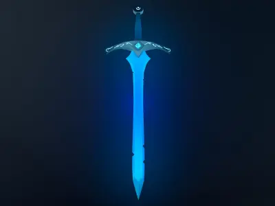 SWORD LOW POLY that glows Low-poly 3D model