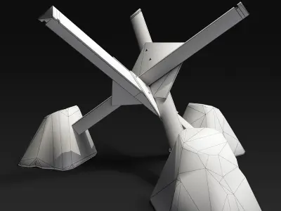 Anti tank obstacle Low-poly 3D model