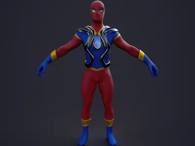 Spider-Man superhero Low-poly 3D model
