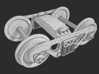 Railway Bogie 3D model Free low-poly 3D model