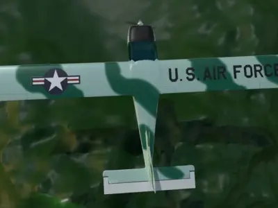 Erdkampfflugzeug plane flying in sky 3D model
