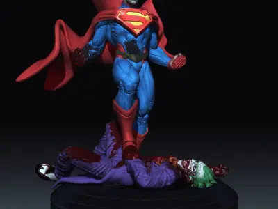 Coupon Free Bust Superman kills Joker fanarts stl 3d print Free 3D print model