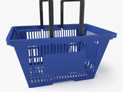 Plastic Shopping Basket 3D Model 3D model