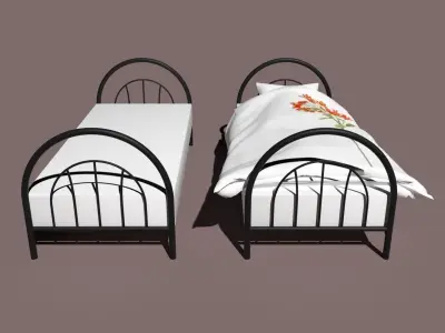 Metal frame bed Free 3D model