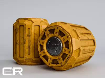 Sci-Fi Cylinder Prop Low-poly 3D model
