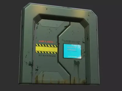 Scifi door Low-poly 3D model order