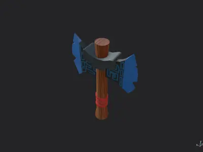 cartoonistic axe Low-poly 3D model