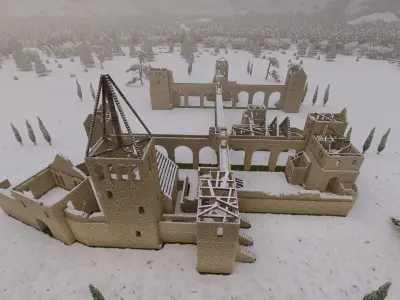 Basic Medieval Castle 3D model buy
