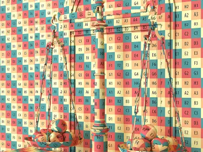 Brass Library Scales and Pedestal 3D model